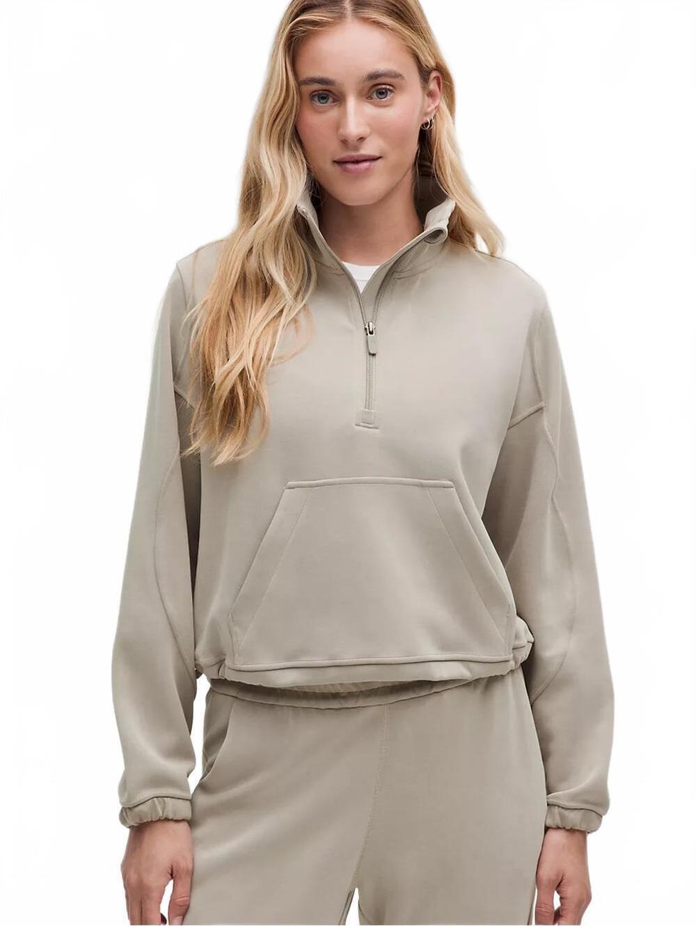 Lululemon Brushed Softstreme Half Zip Sweatshirt LW3IDXS Women's Size 2